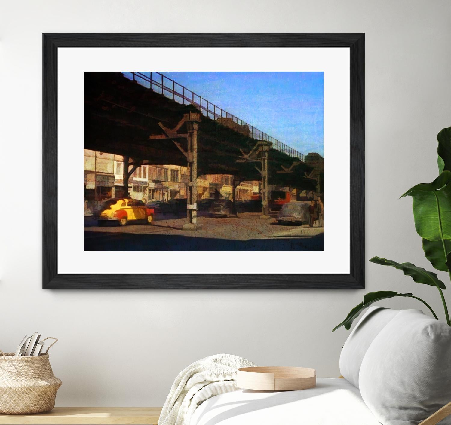 New York 1949 - 1 by Jean-François Dupuis on GIANT ART - blue city scene pont