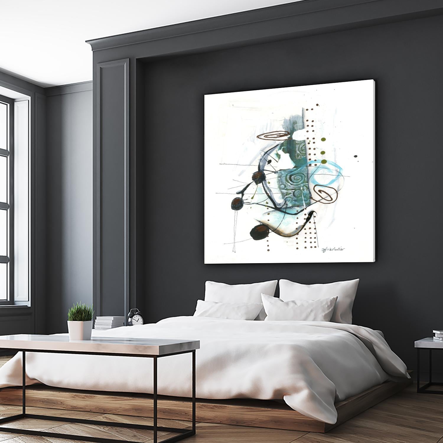 Remplir le paysage I by Sylvie Cloutier on GIANT ART - blue abstract