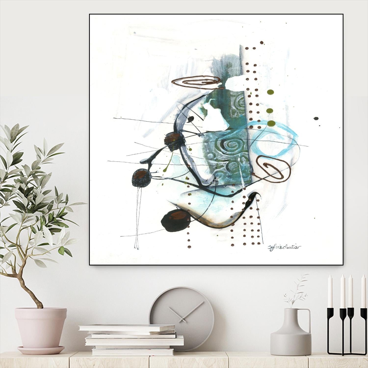 Remplir le paysage I by Sylvie Cloutier on GIANT ART - blue abstract