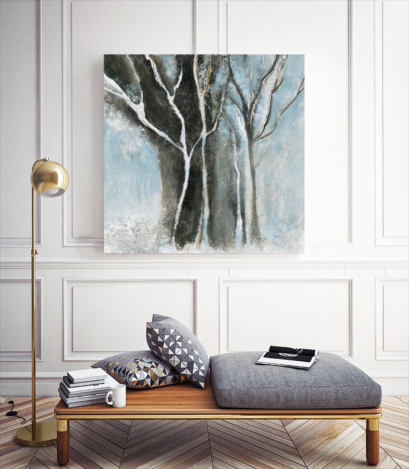 Glacial blue I by Kathleen Cloutier on GIANT ART - blue abstract forêt