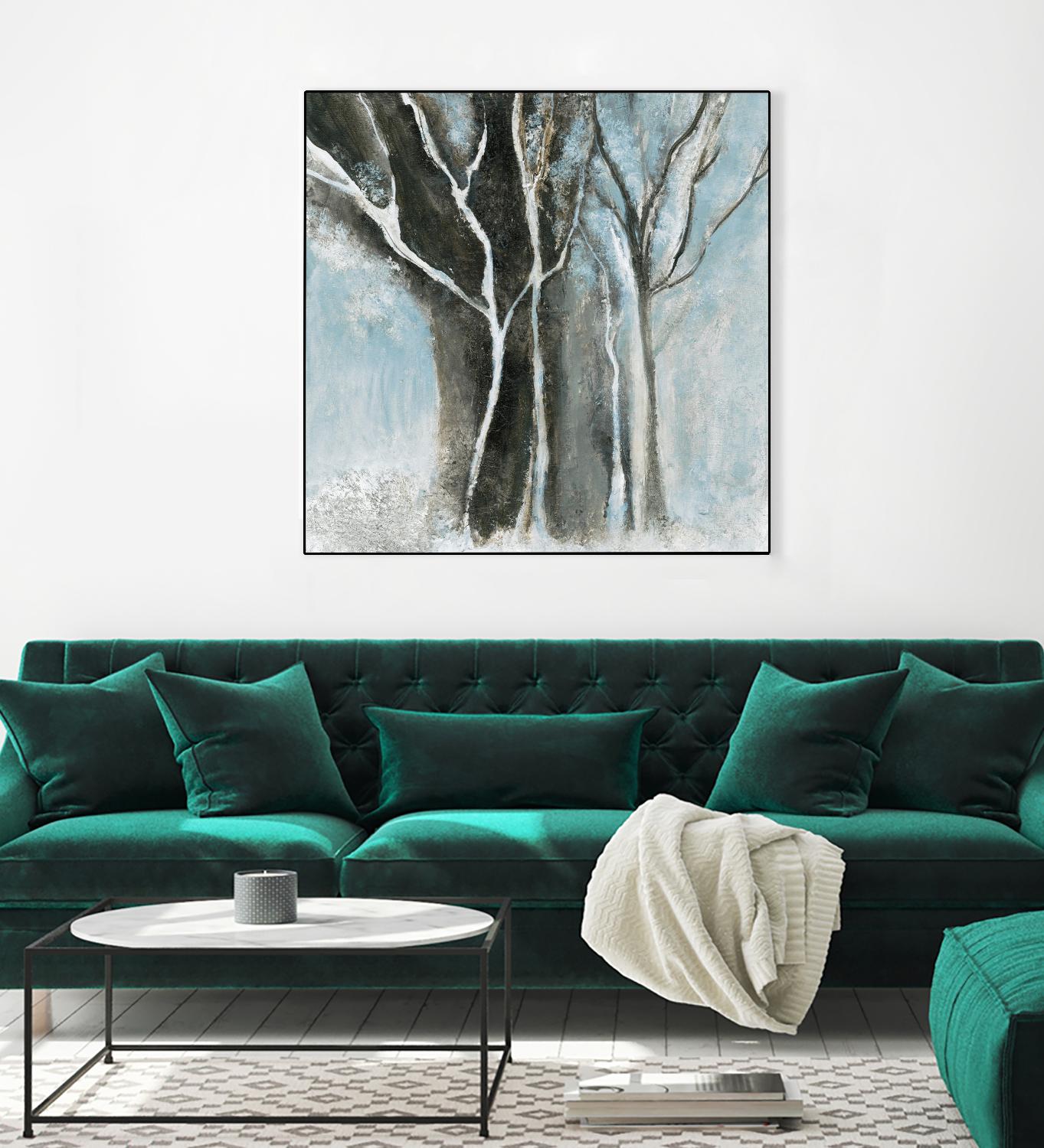 Glacial blue I by Kathleen Cloutier on GIANT ART - blue abstract forêt
