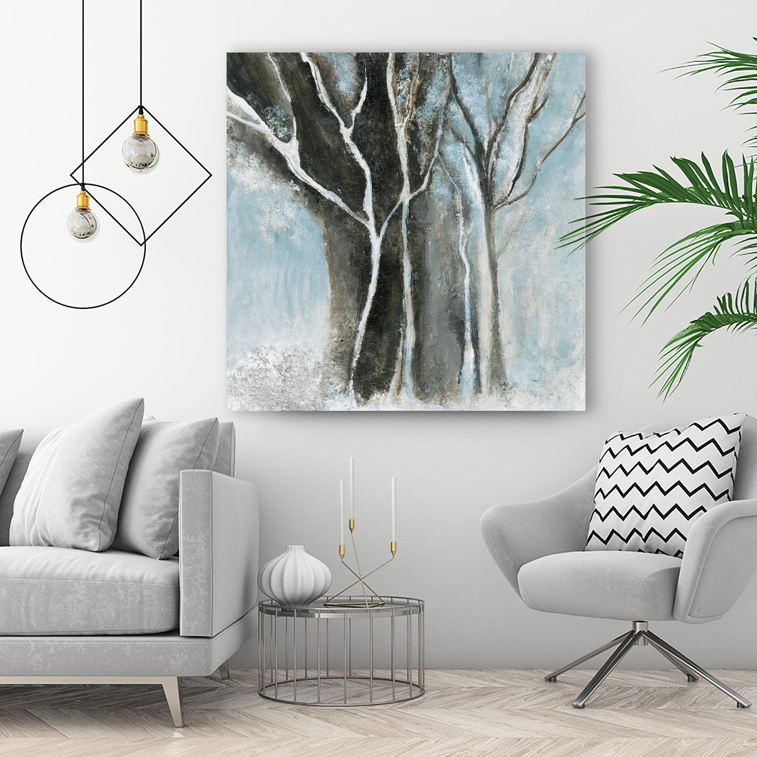 Glacial blue I by Kathleen Cloutier on GIANT ART - blue abstract forêt