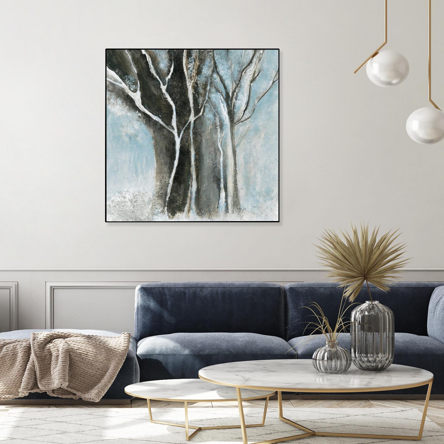 Glacial blue I by Kathleen Cloutier on GIANT ART - blue abstract forêt