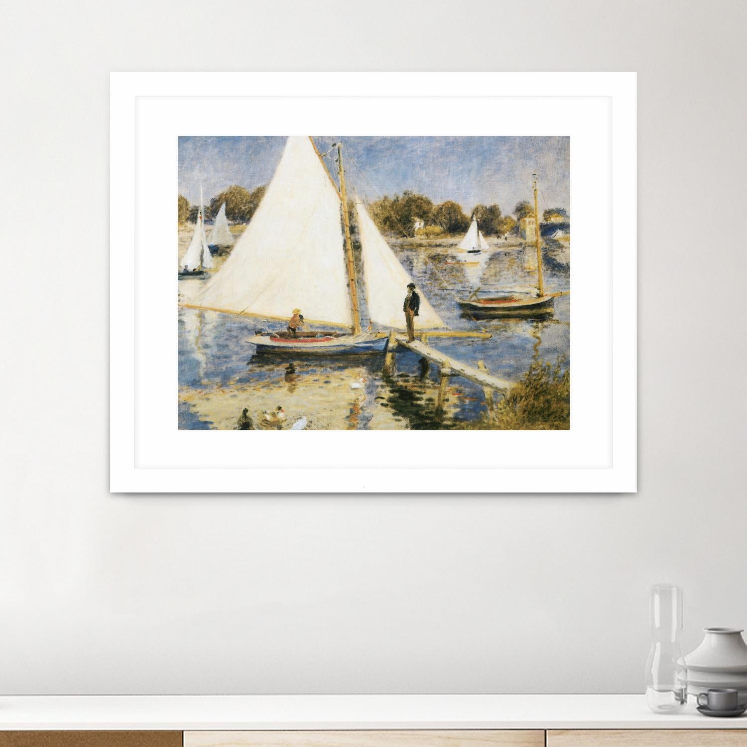 La scéne à Argenteuil by Pierre-Auguste Renoir on GIANT ART - beige masters sail boat