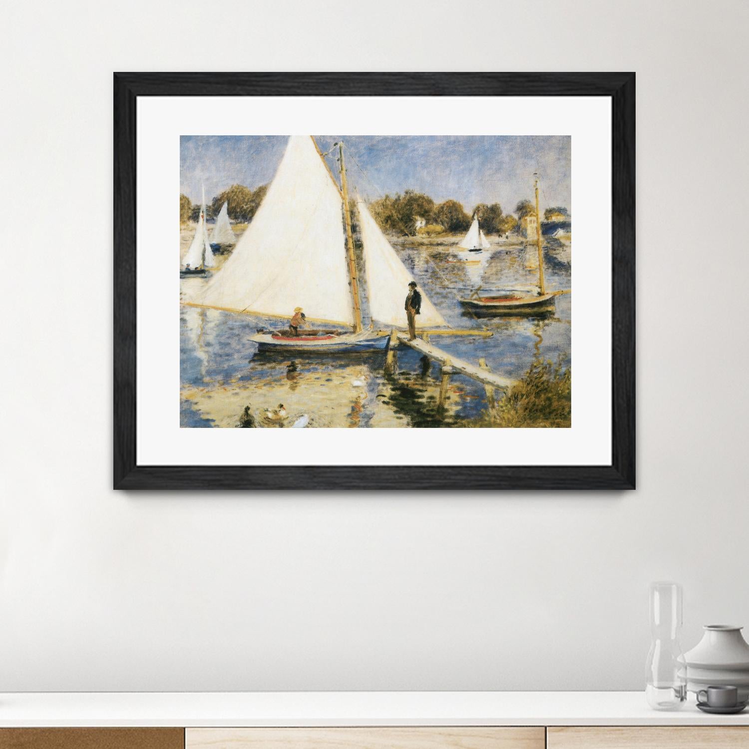 La scéne à Argenteuil by Pierre-Auguste Renoir on GIANT ART - beige masters sail boat