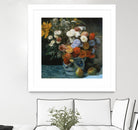 Fleurs dans un pot en faïance by Auguste Renoir on GIANT ART - red flowers