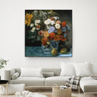 Fleurs dans un pot en faïance by Auguste Renoir on GIANT ART - red flowers