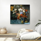 Fleurs dans un pot en faïance by Auguste Renoir on GIANT ART - red flowers