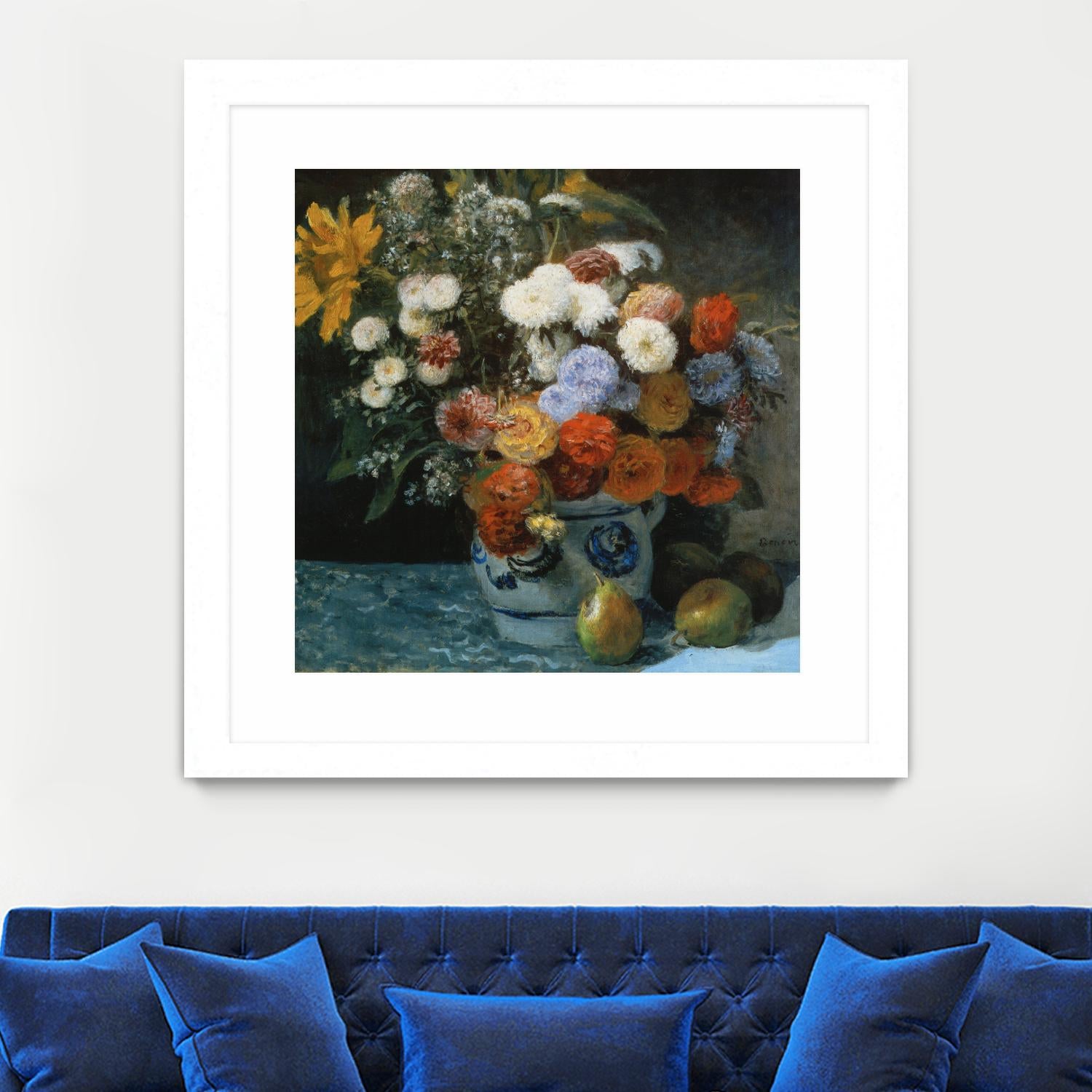 Fleurs dans un pot en faïance by Auguste Renoir on GIANT ART - red flowers