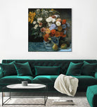 Fleurs dans un pot en faïance by Auguste Renoir on GIANT ART - red flowers