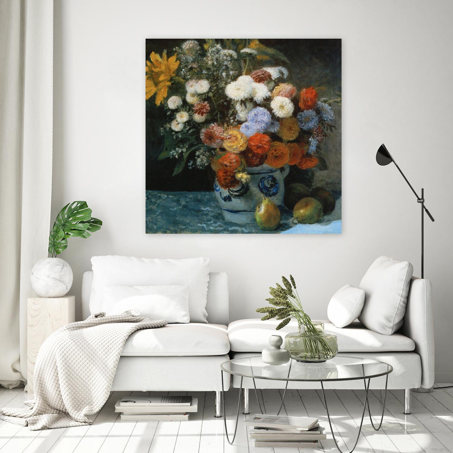 Fleurs dans un pot en faïance by Pierre-Auguste Renoir on GIANT ART - red flowers