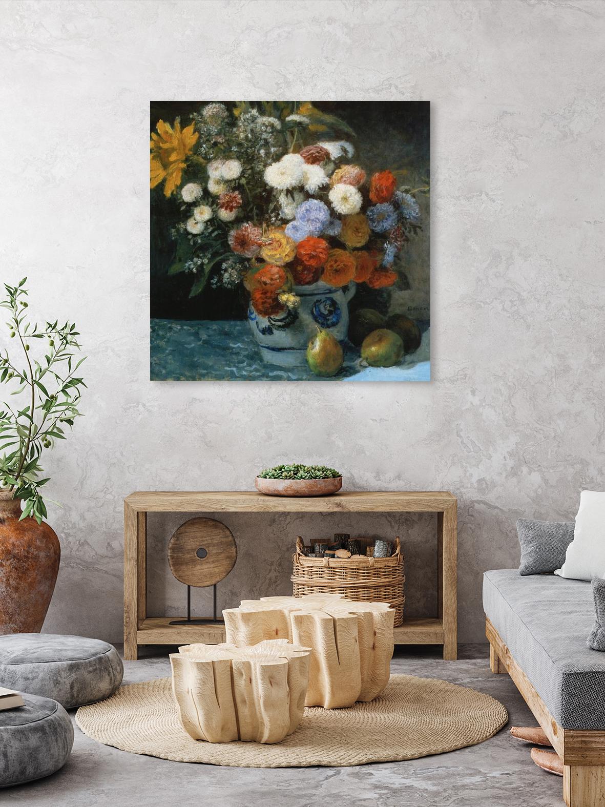 Fleurs dans un pot en faïance by Pierre-Auguste Renoir on GIANT ART - red flowers