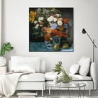 Fleurs dans un pot en faïance by Auguste Renoir on GIANT ART - red flowers