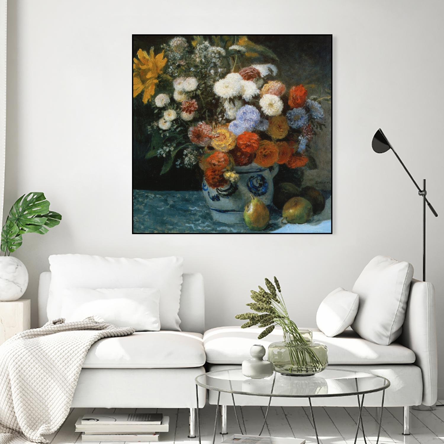 Fleurs dans un pot en faïance by Auguste Renoir on GIANT ART - red flowers