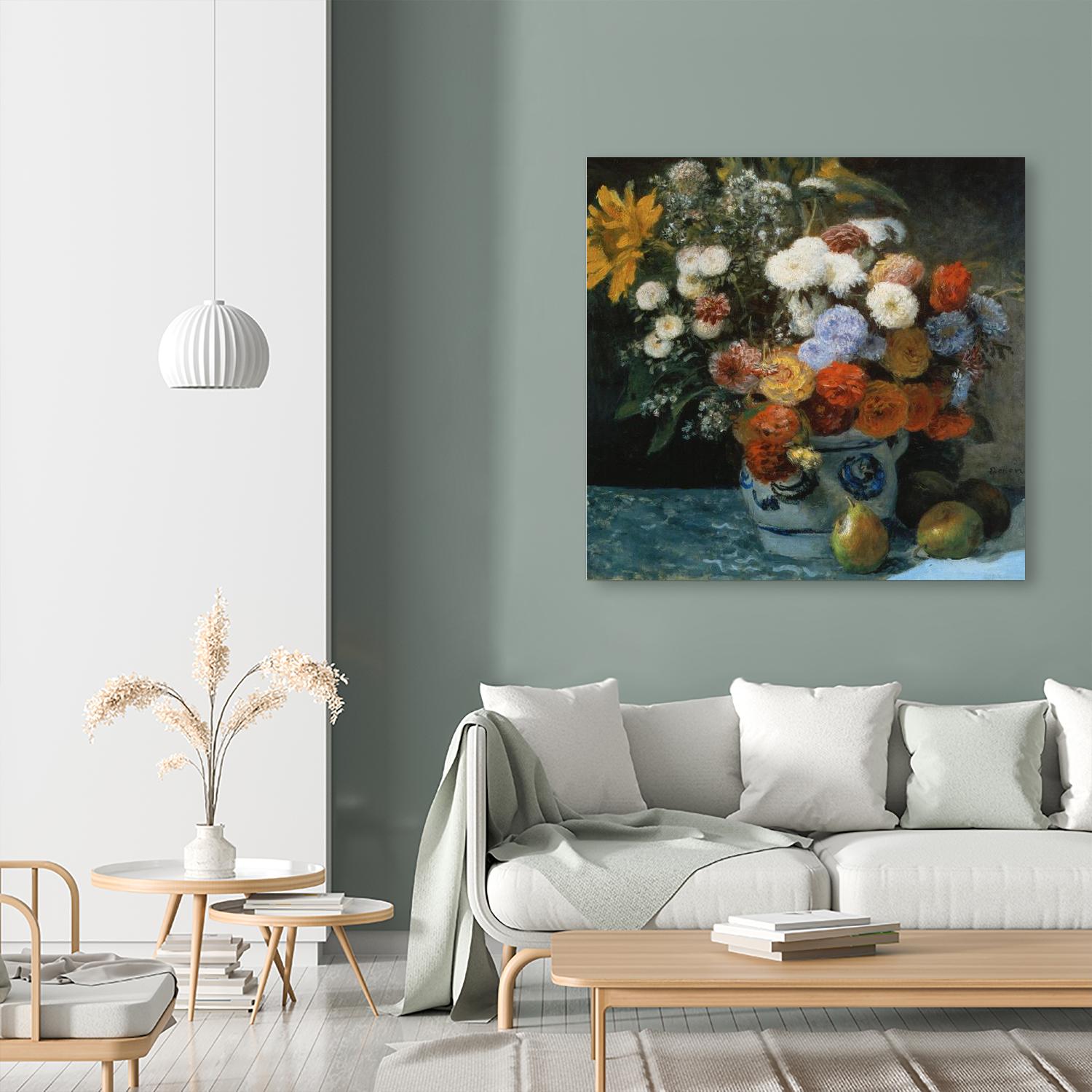 Fleurs dans un pot en faïance by Pierre-Auguste Renoir on GIANT ART - red flowers