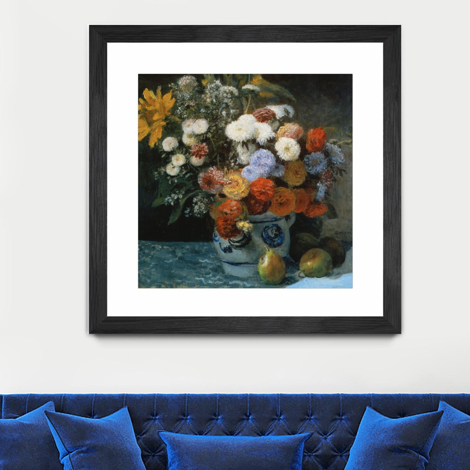 Fleurs dans un pot en faïance by Auguste Renoir on GIANT ART - red flowers