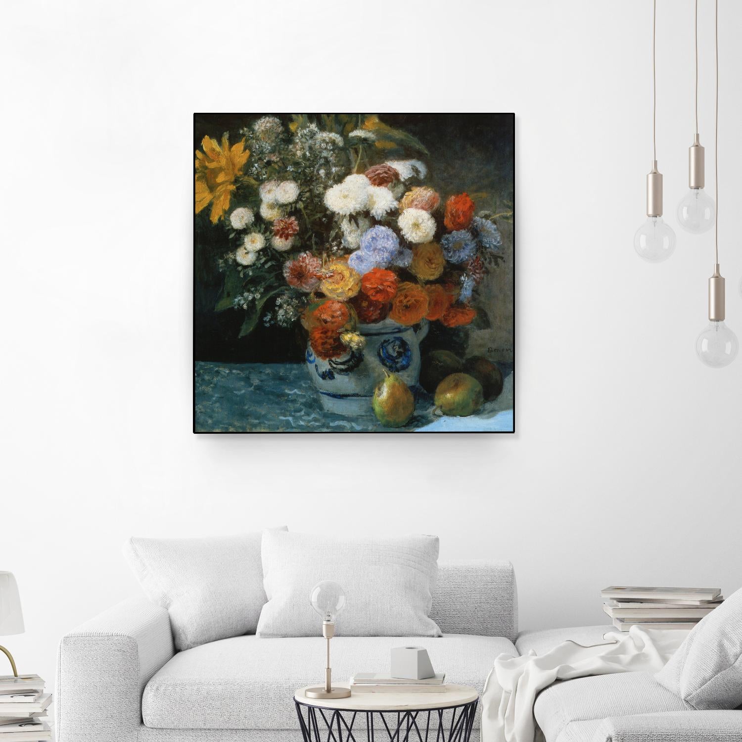 Fleurs dans un pot en faïance by Auguste Renoir on GIANT ART - red flowers