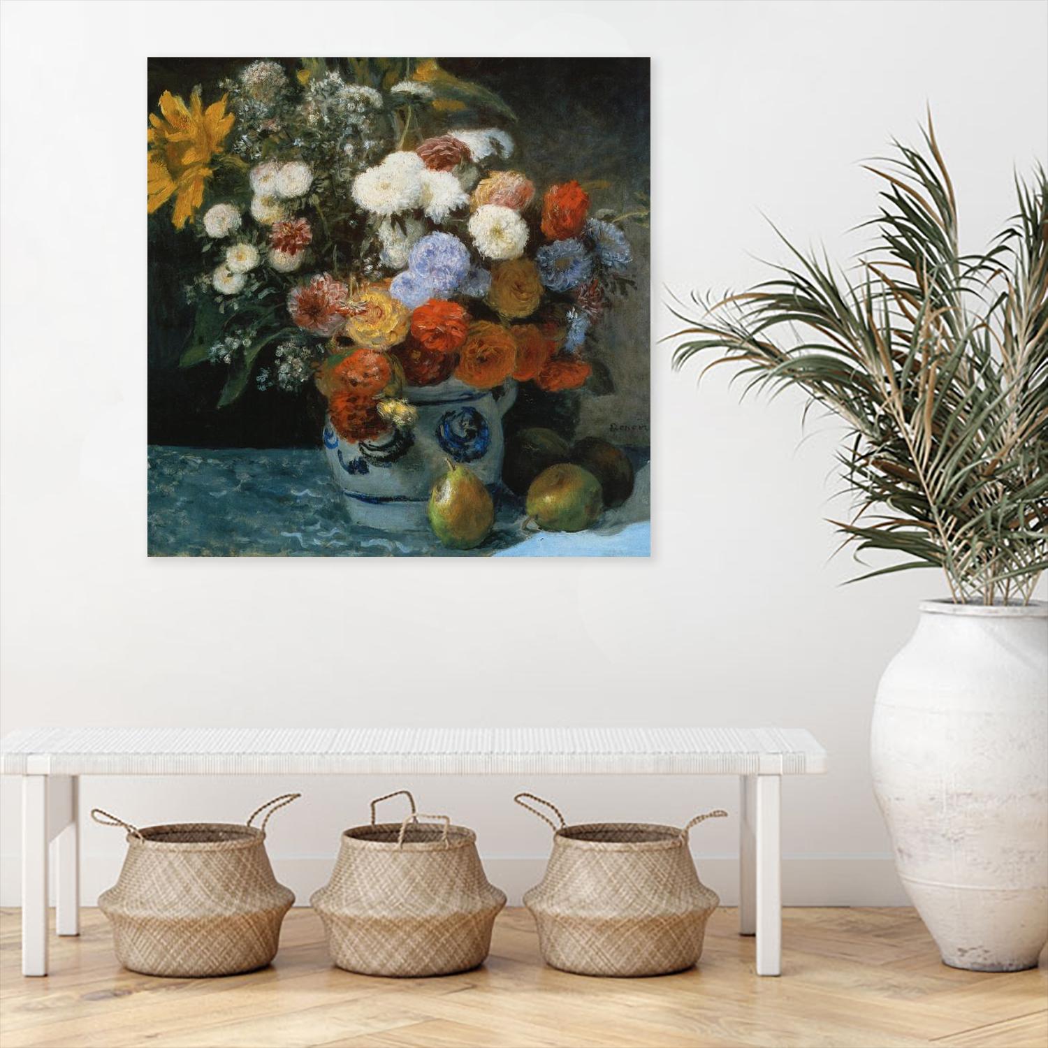 Fleurs dans un pot en faïance by Pierre-Auguste Renoir on GIANT ART - red flowers