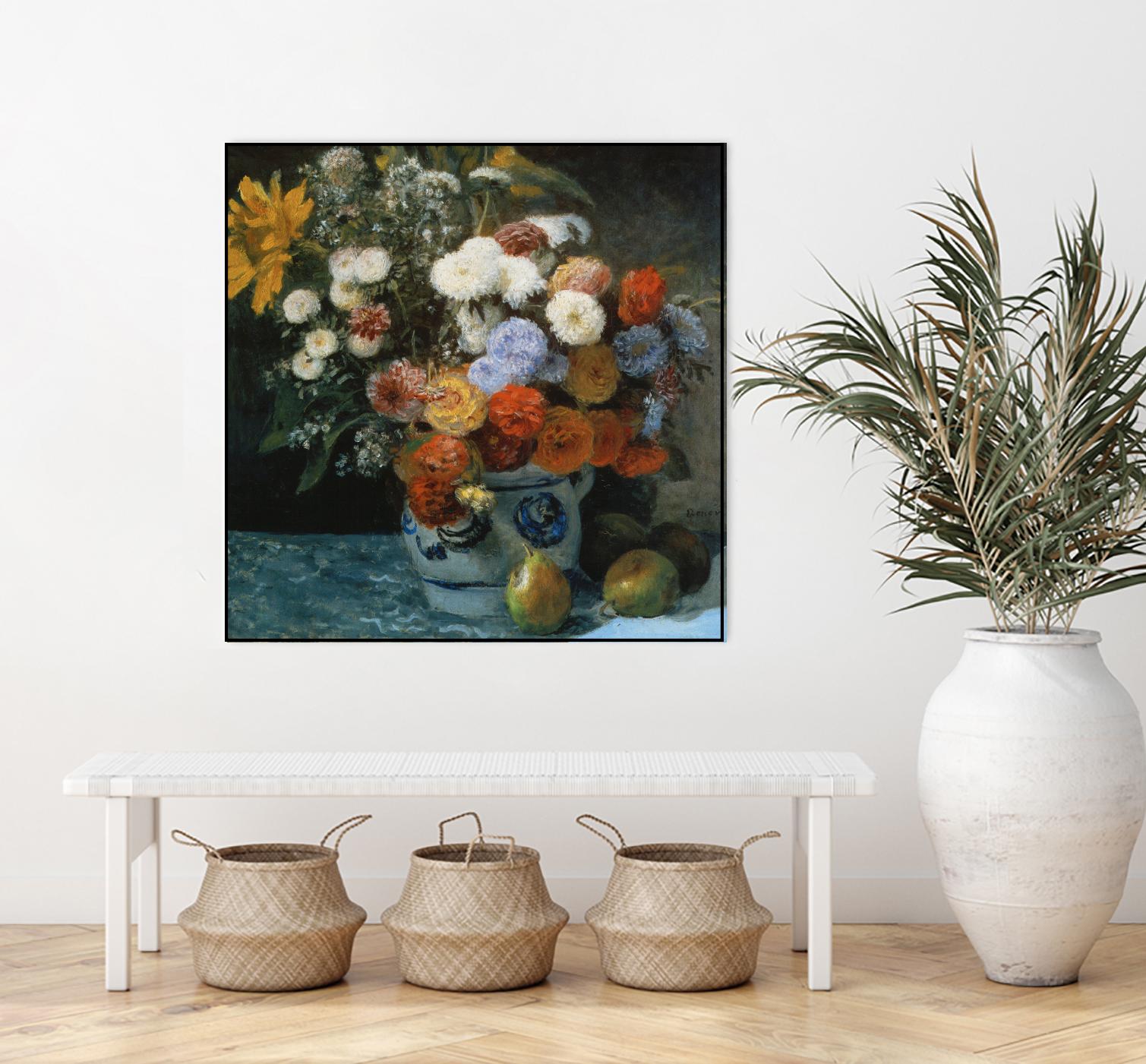Fleurs dans un pot en faïance by Auguste Renoir on GIANT ART - red flowers