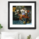Fleurs dans un pot en faïance by Auguste Renoir on GIANT ART - red flowers