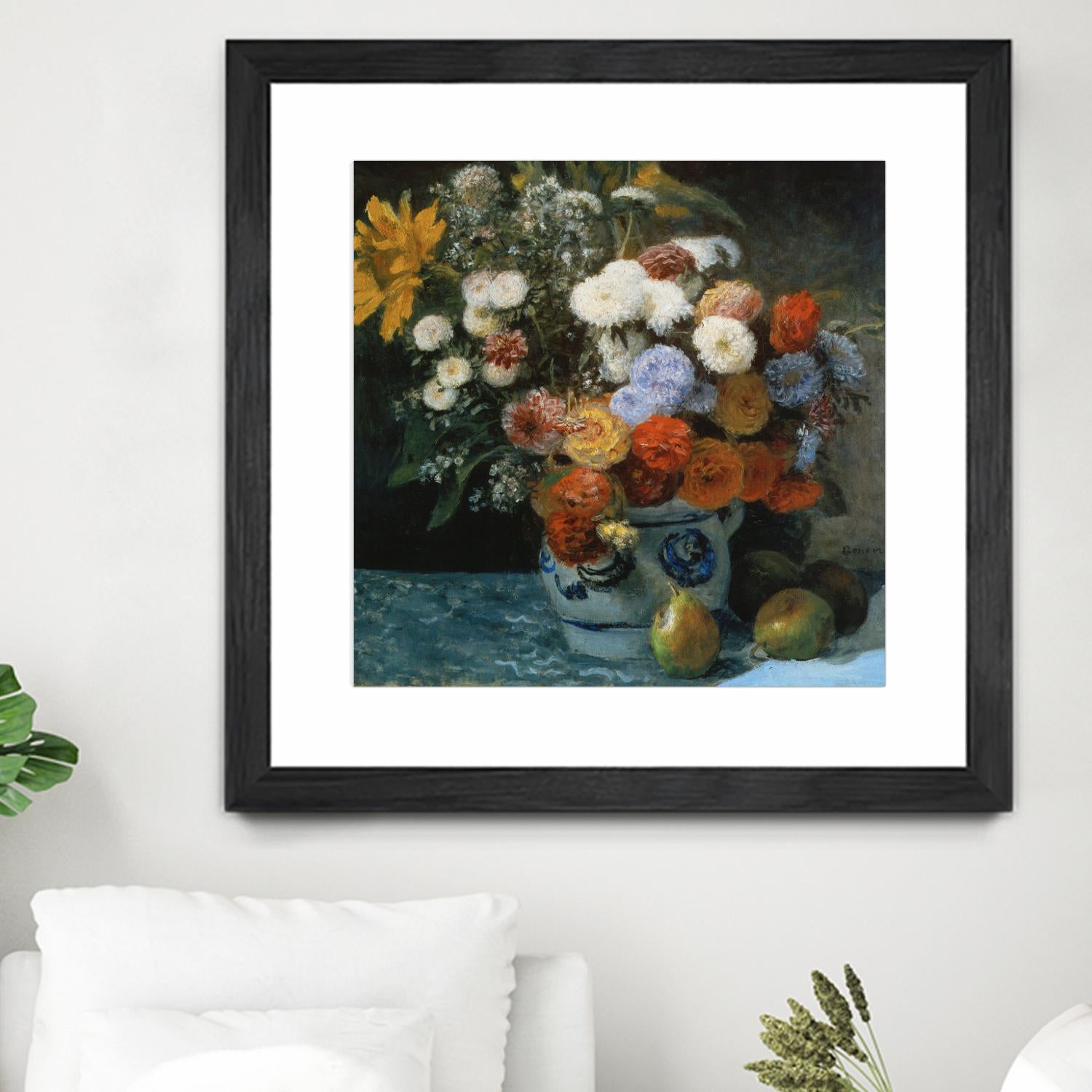 Fleurs dans un pot en faïance by Auguste Renoir on GIANT ART - red flowers