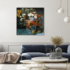 Fleurs dans un pot en faïance by Auguste Renoir on GIANT ART - red flowers