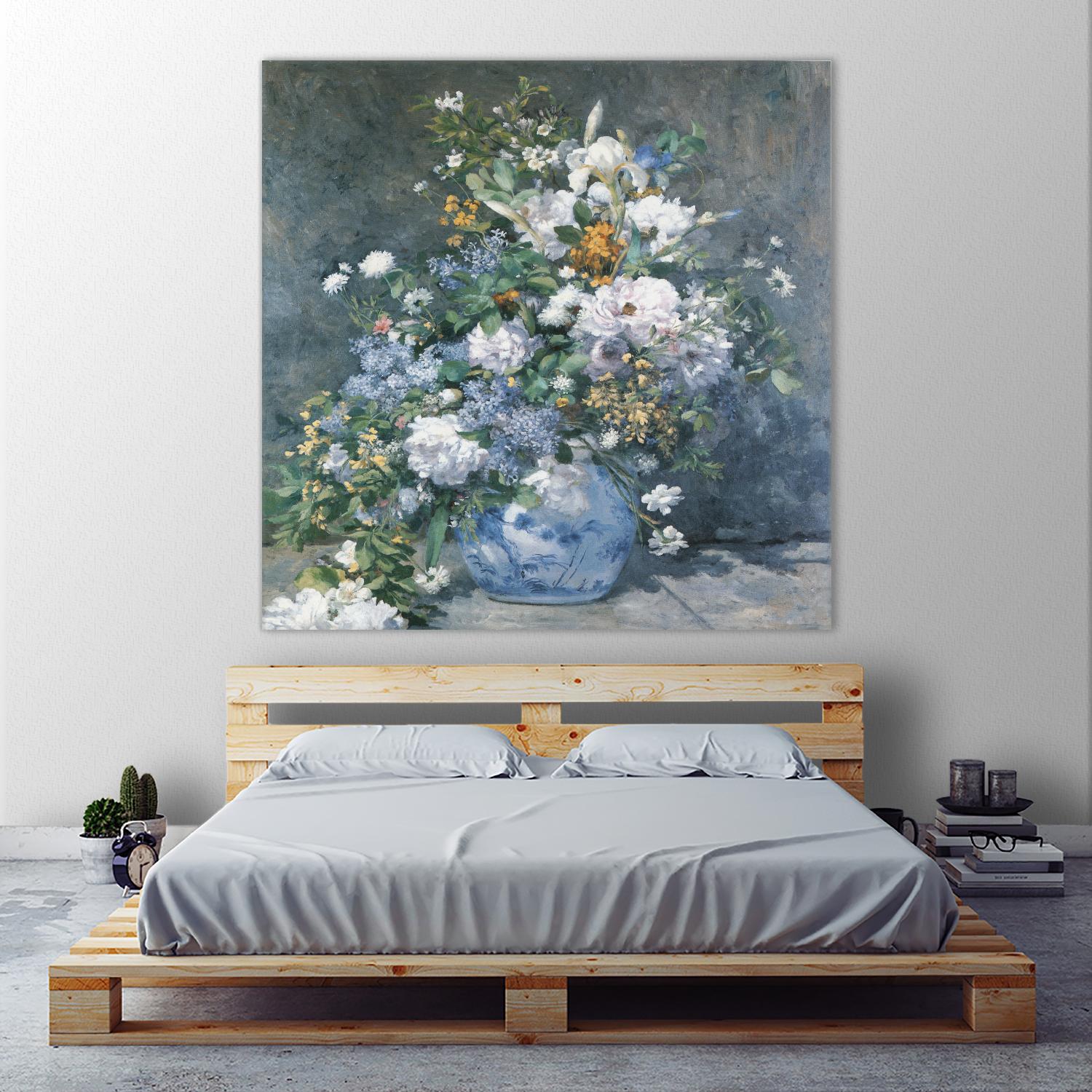 Bouquet Printanier by Auguste Renoir on GIANT ART - blue flowers floral