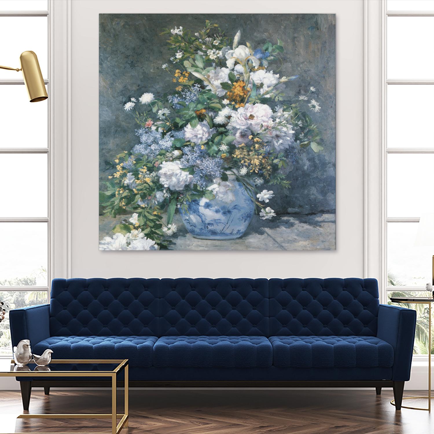 Bouquet Printanier by Auguste Renoir on GIANT ART - blue flowers floral