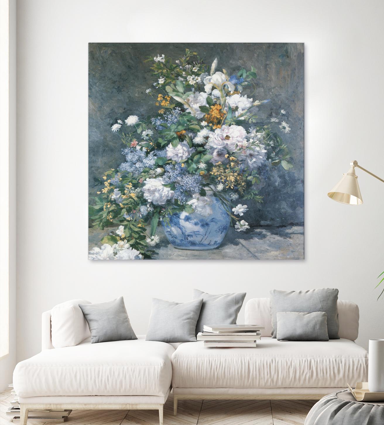 Bouquet Printanier by Auguste Renoir on GIANT ART - blue flowers floral