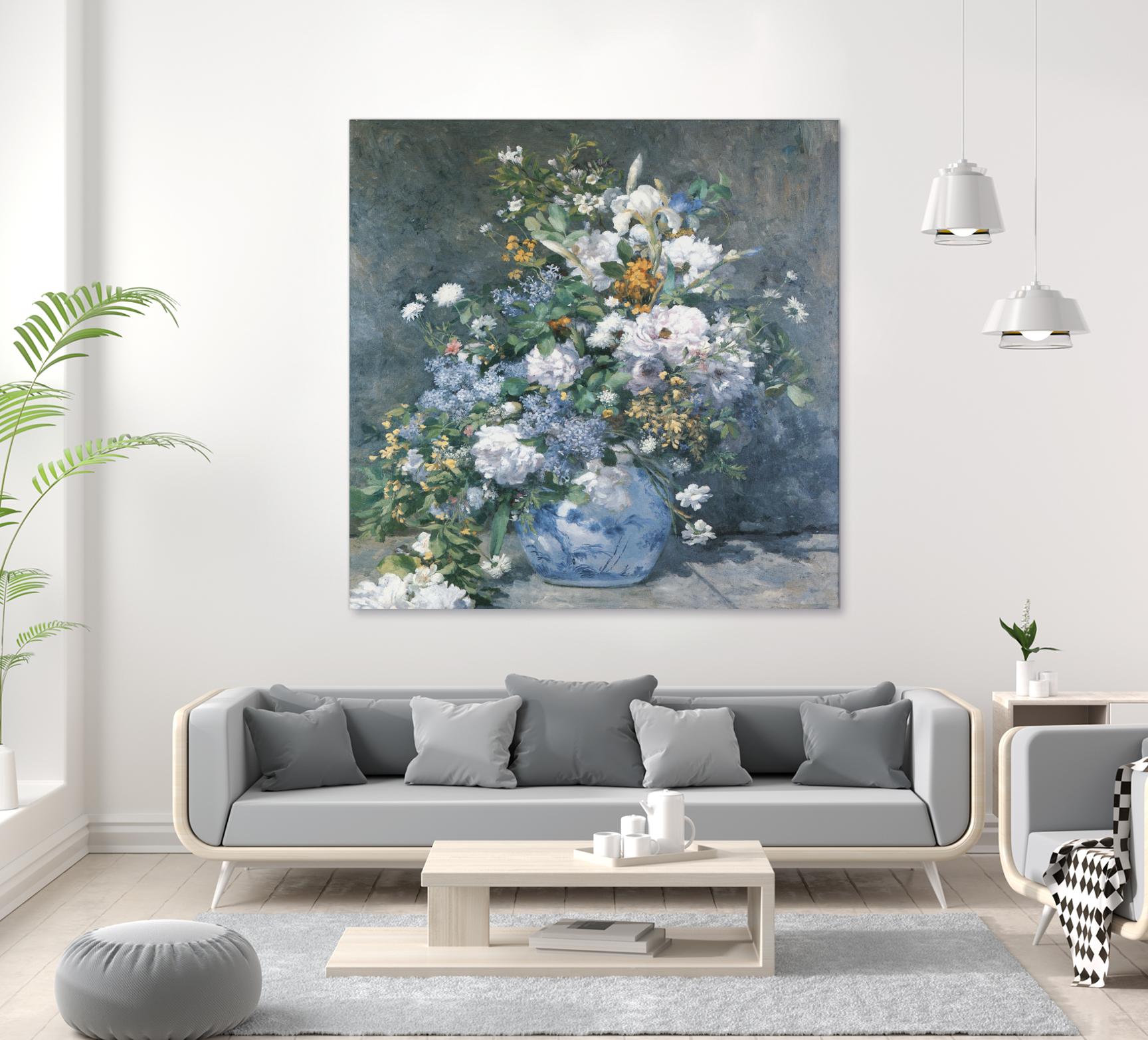 Bouquet Printanier by Auguste Renoir on GIANT ART - blue flowers floral