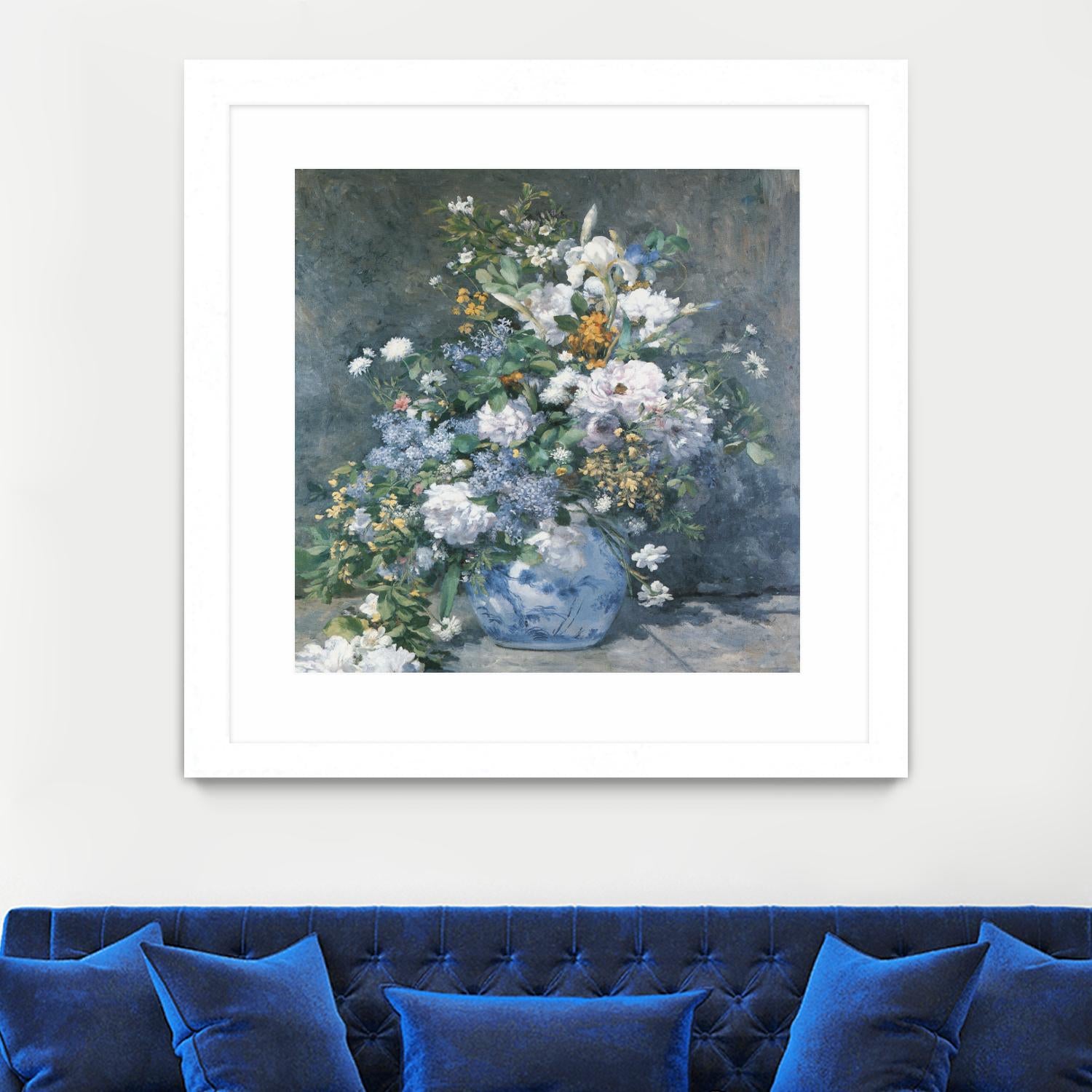 Bouquet Printanier by Auguste Renoir on GIANT ART - blue flowers floral