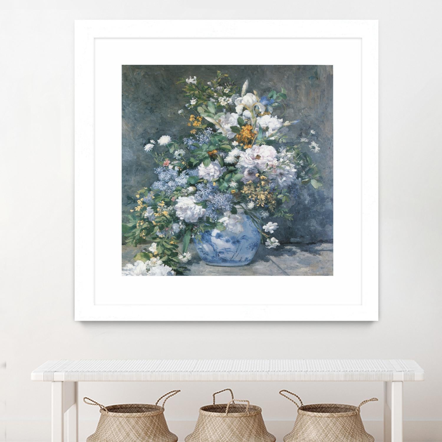Bouquet Printanier by Auguste Renoir on GIANT ART - blue flowers floral