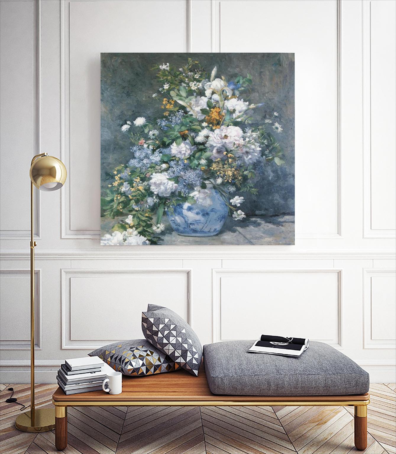 Bouquet Printanier, 1866 by Pierre-Auguste Renoir on GIANT ART - blue flowers floral
