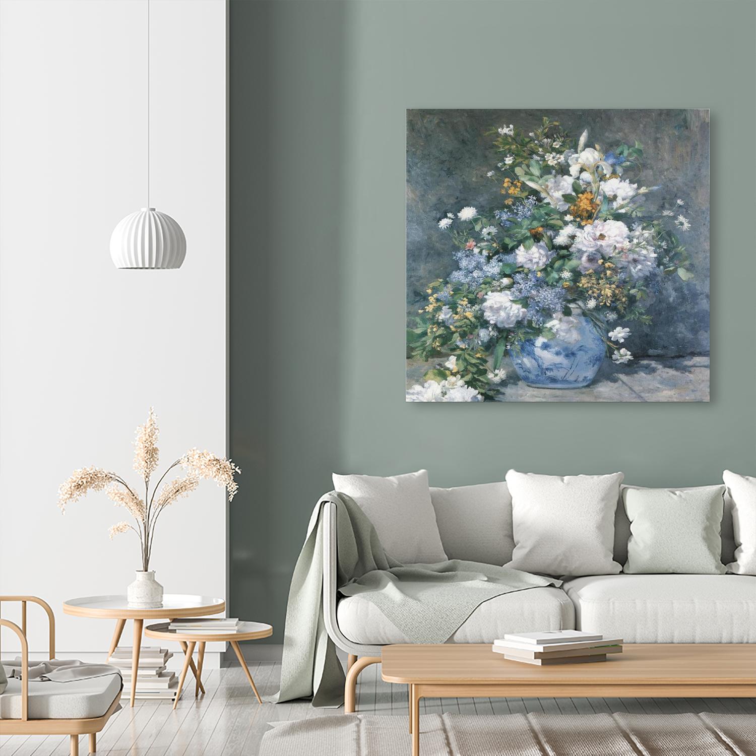 Bouquet Printanier, 1866 by Pierre-Auguste Renoir on GIANT ART - blue flowers floral