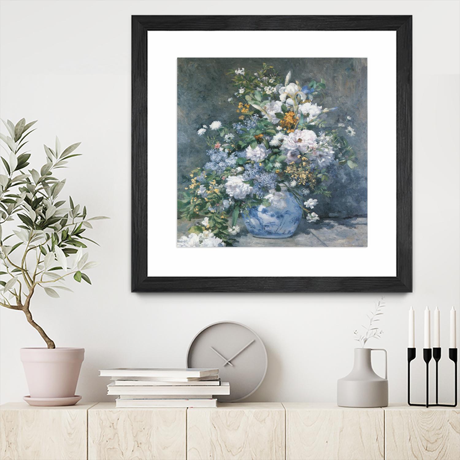 Bouquet Printanier by Auguste Renoir on GIANT ART - blue flowers floral