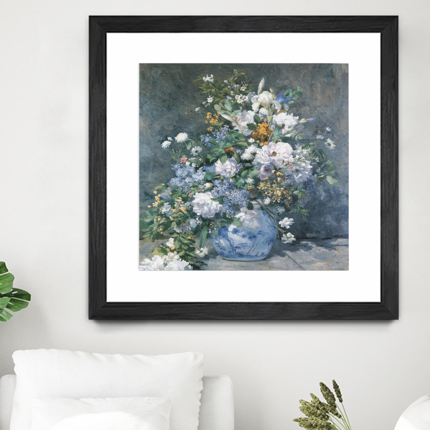 Bouquet Printanier by Auguste Renoir on GIANT ART - blue flowers floral