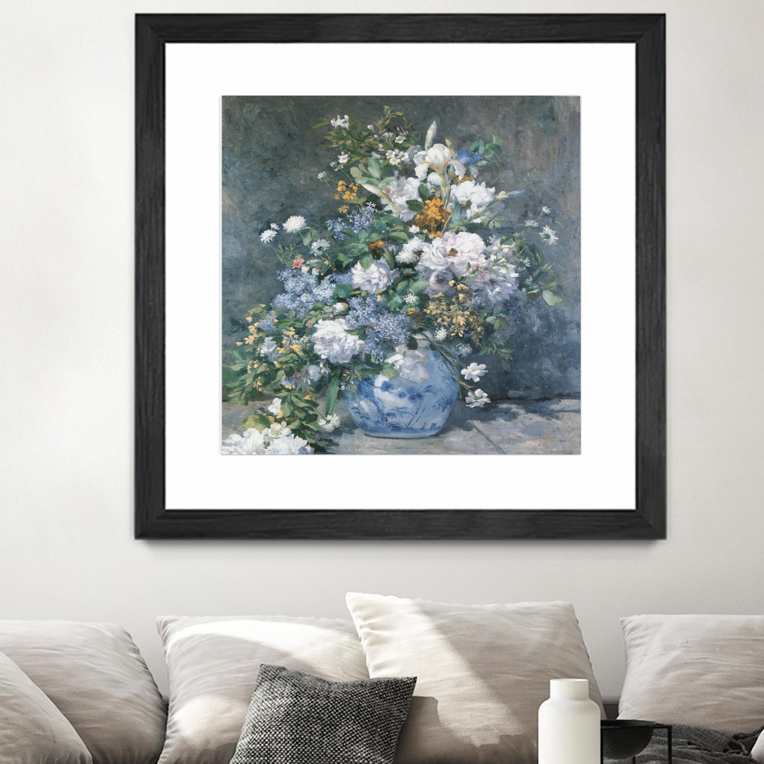 Bouquet Printanier by Auguste Renoir on GIANT ART - blue flowers floral