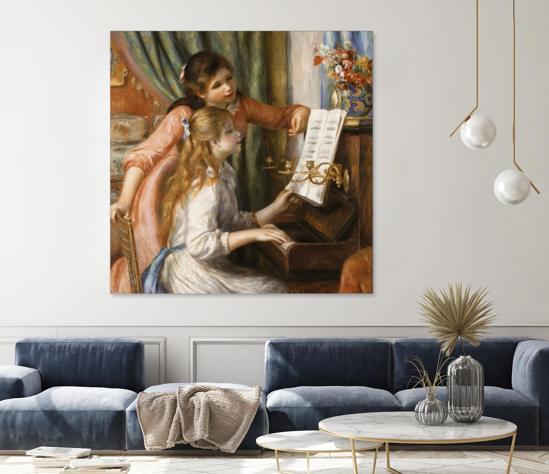 Jeunes filles au piano by Auguste Renoir on GIANT ART - beige figurative young women