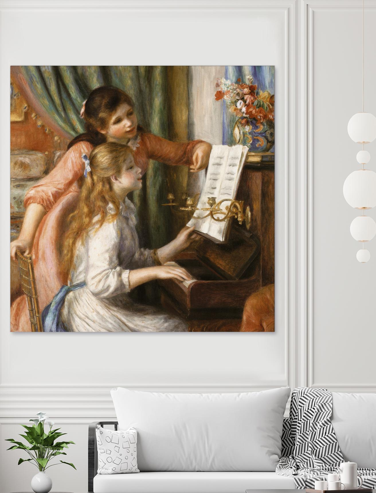 Jeunes filles au piano by Auguste Renoir on GIANT ART - beige figurative young women