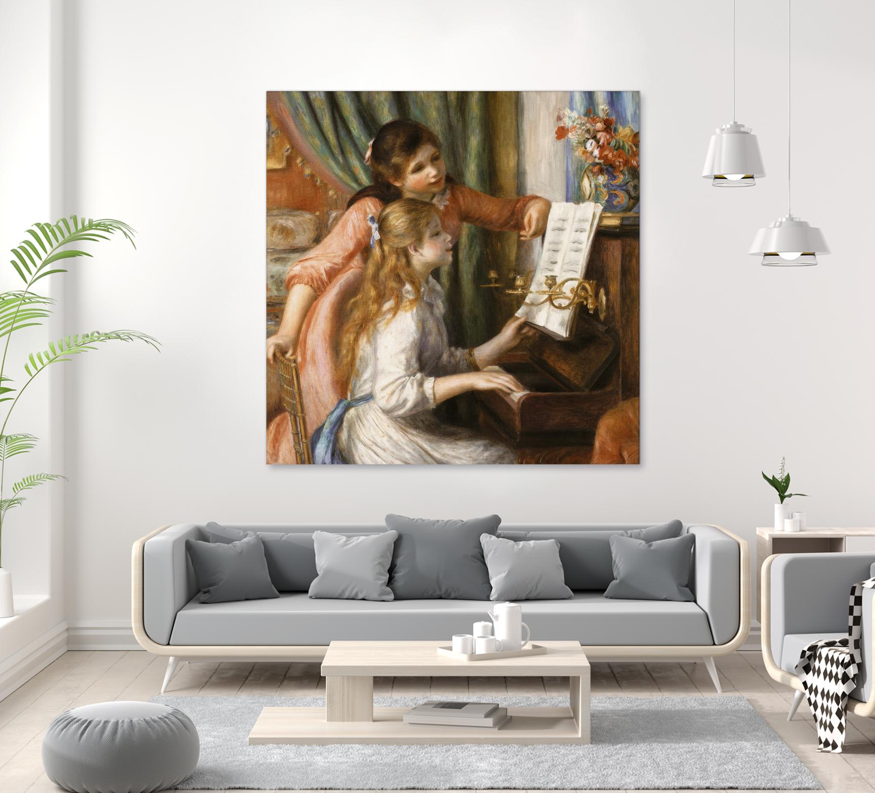 Jeunes filles au piano by Auguste Renoir on GIANT ART - beige figurative young women