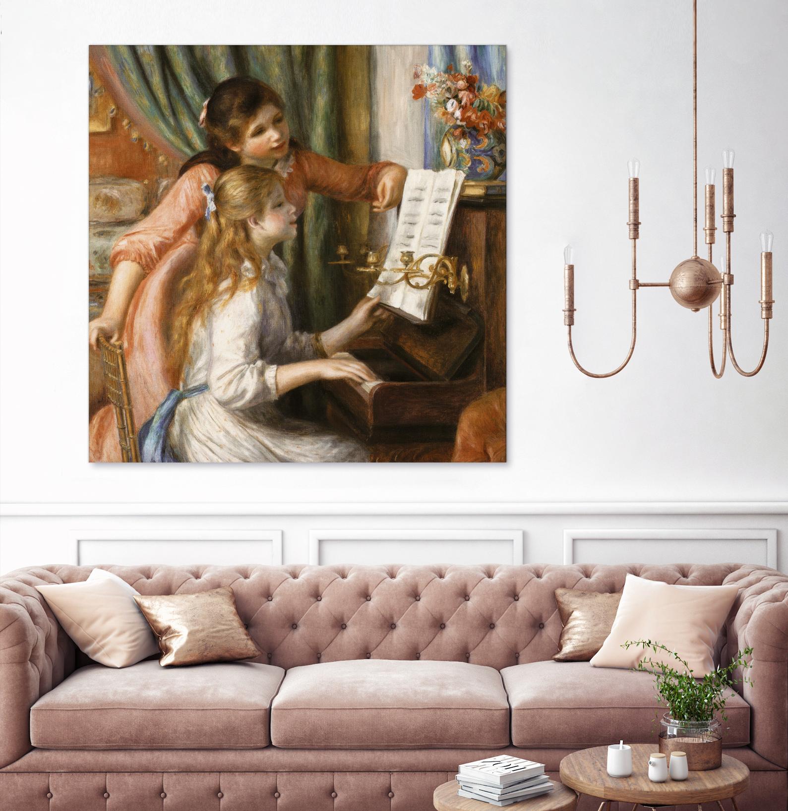 Jeunes filles au piano by Auguste Renoir on GIANT ART - beige figurative young women
