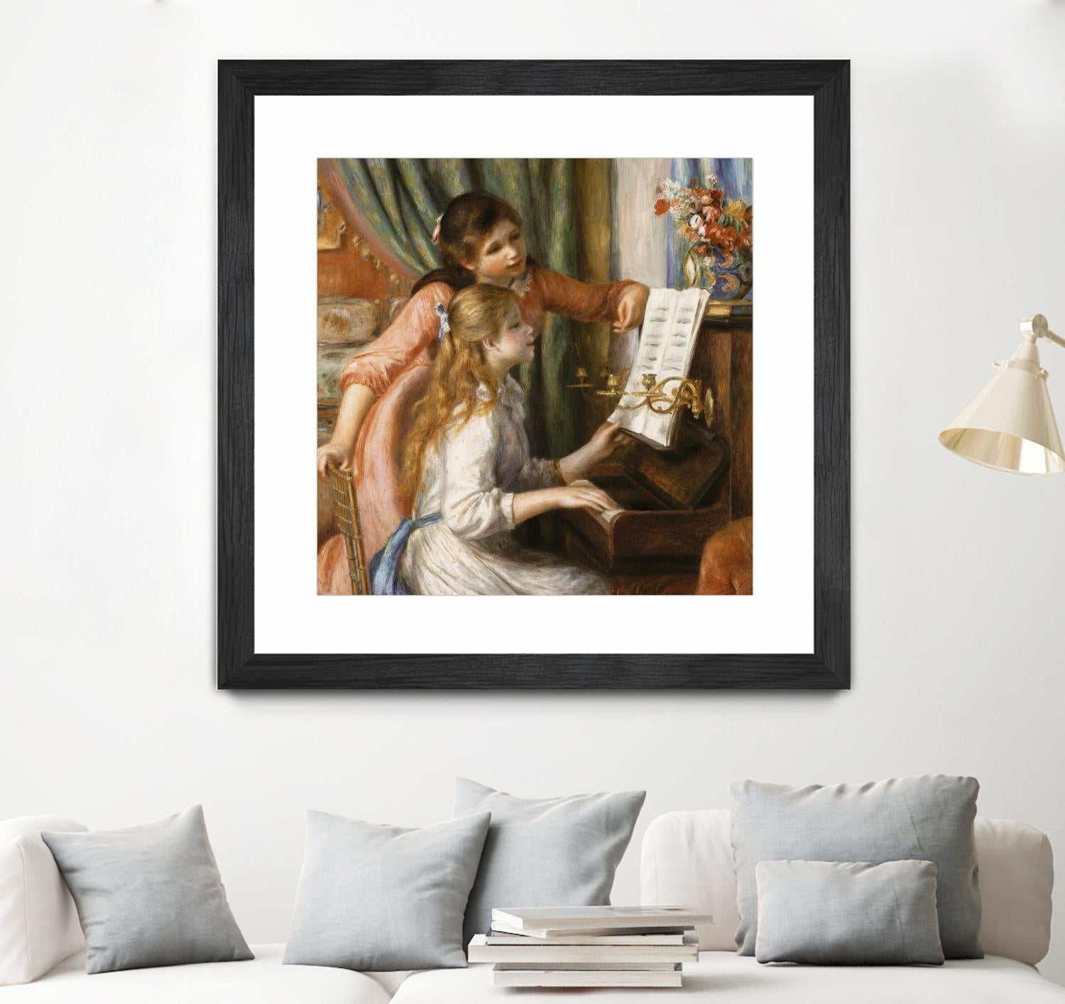 Jeunes filles au piano by Auguste Renoir on GIANT ART - beige figurative young women