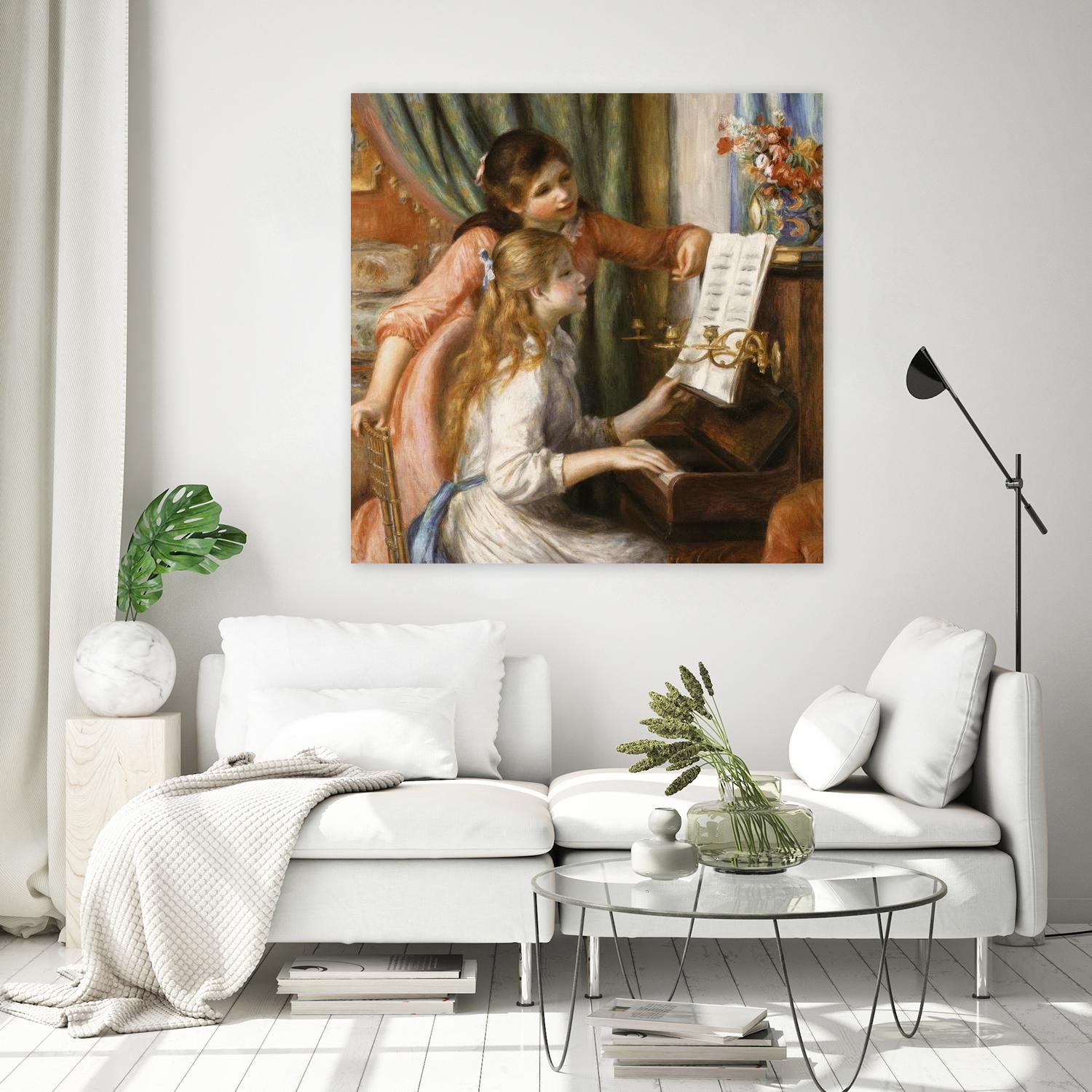 Jeunes filles au piano by Pierre-Auguste Renoir on GIANT ART - beige figurative young women