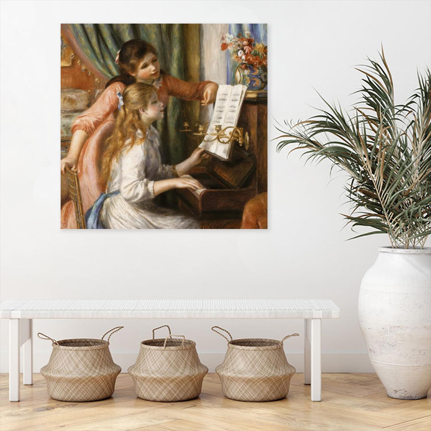 Jeunes filles au piano by Pierre-Auguste Renoir on GIANT ART - beige figurative young women