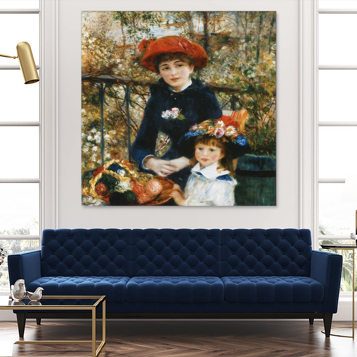 À la terrasse by Auguste Renoir on GIANT ART - red figurative mother and child