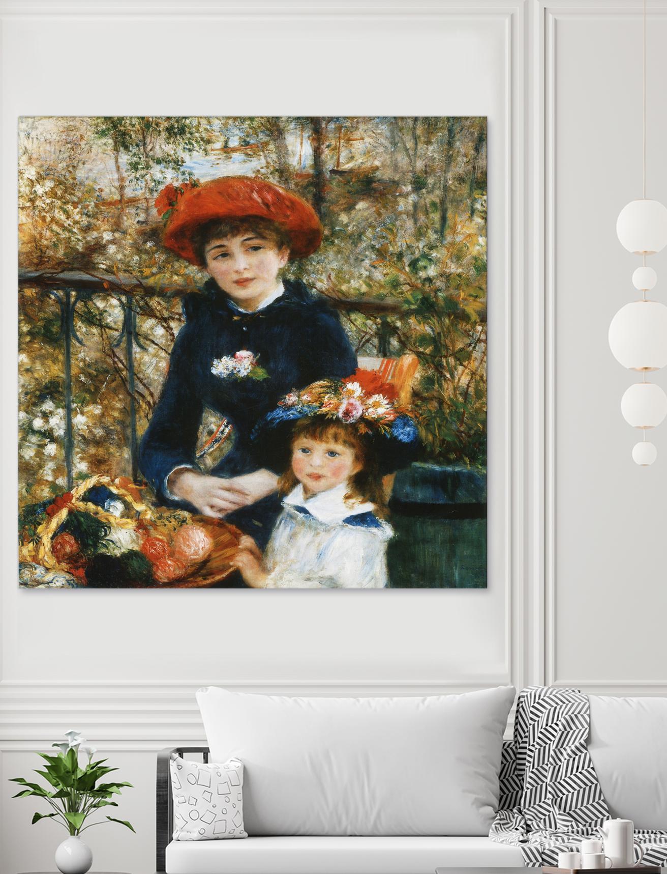 À la terrasse by Auguste Renoir on GIANT ART - red figurative mother and child