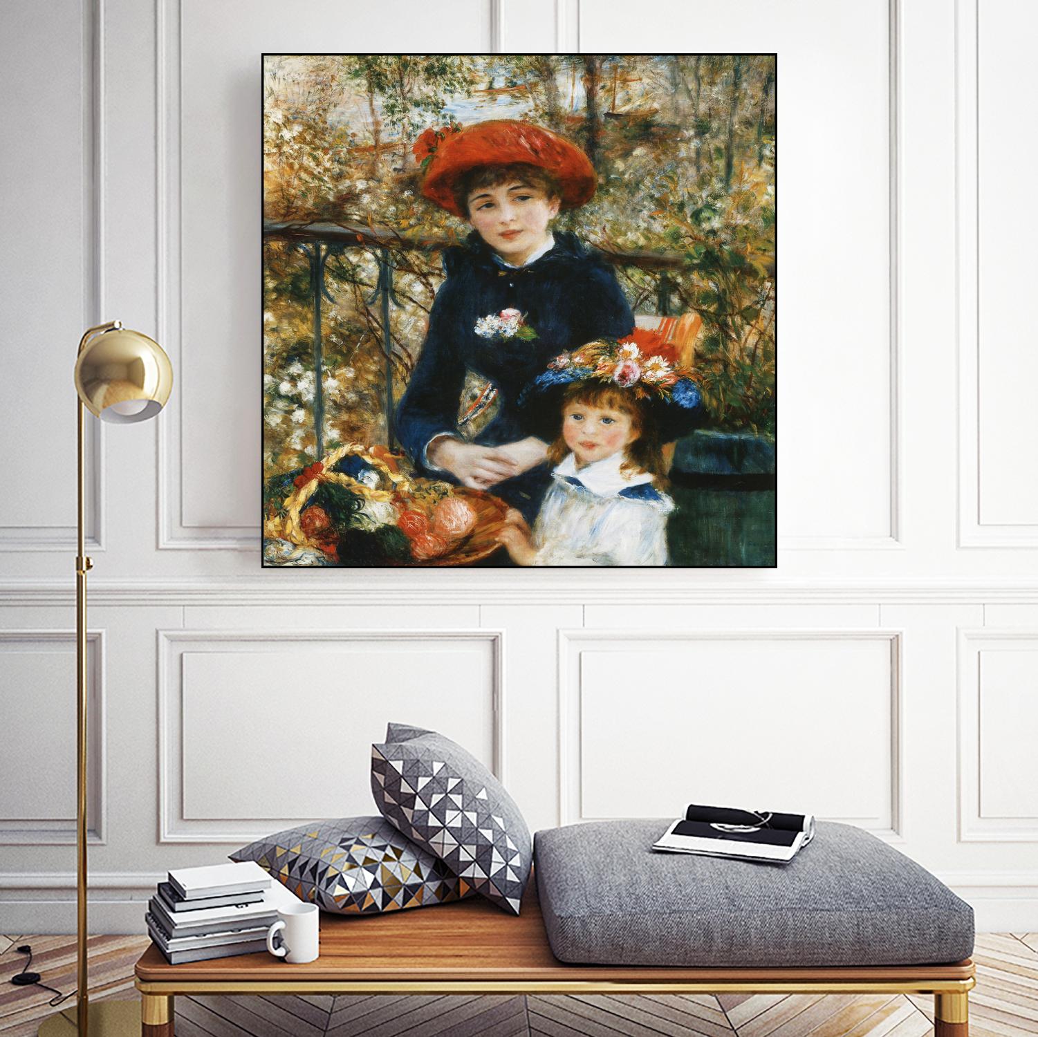 À la terrasse by Auguste Renoir on GIANT ART - red figurative mother and child