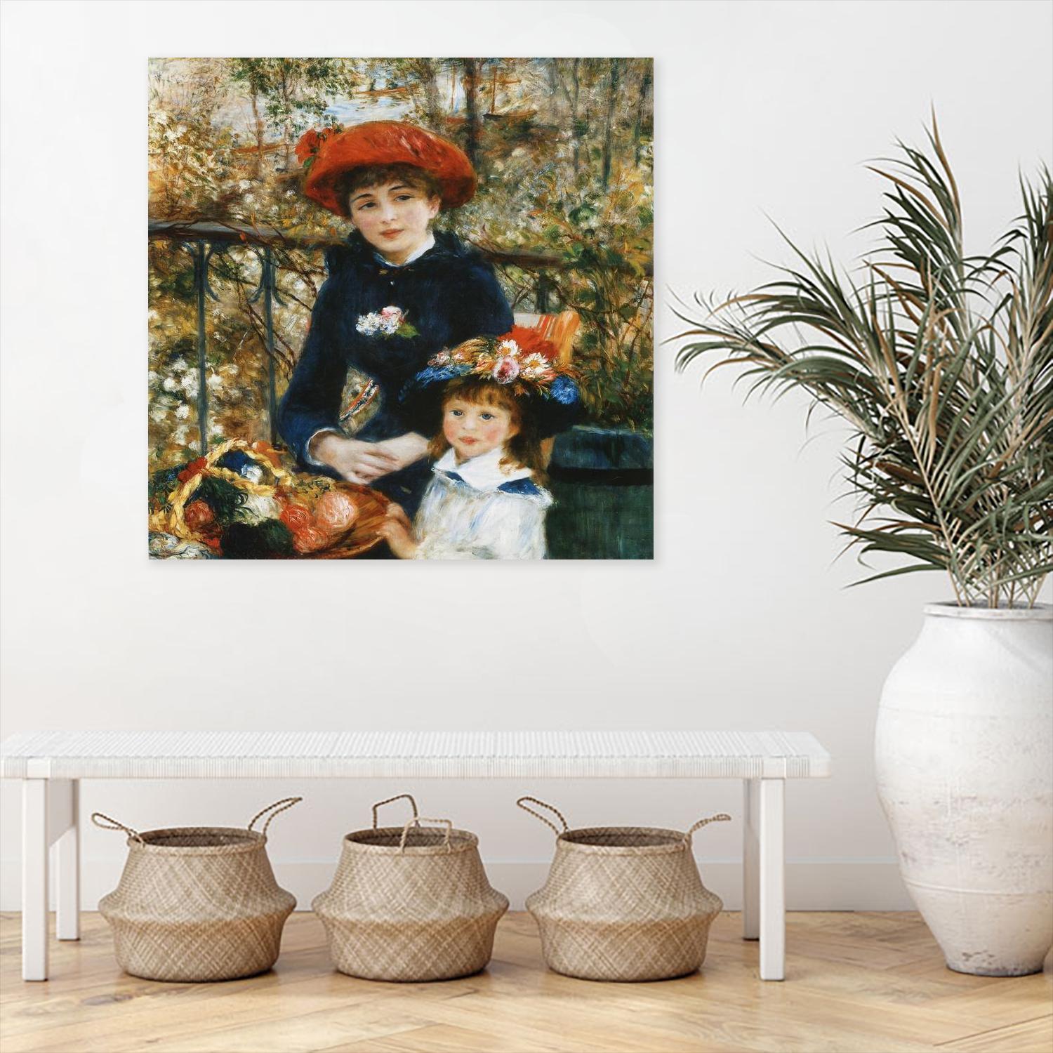Two Sisters (On the Terrace), 1881 by Pierre-Auguste Renoir on GIANT ART - red museums mother and child