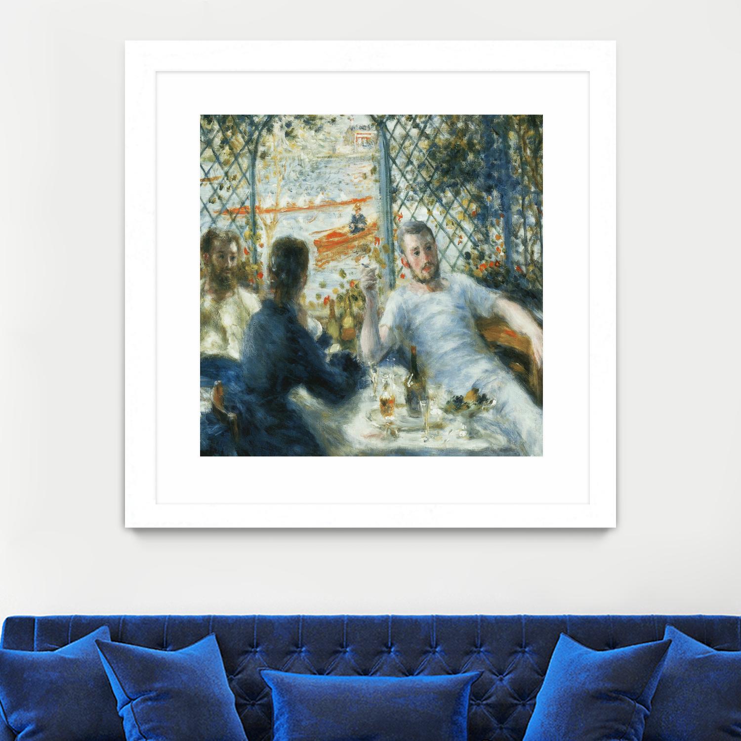 Le déjeuner au bord de la rivière by Auguste Renoir on GIANT ART - blue figurative homme et femme