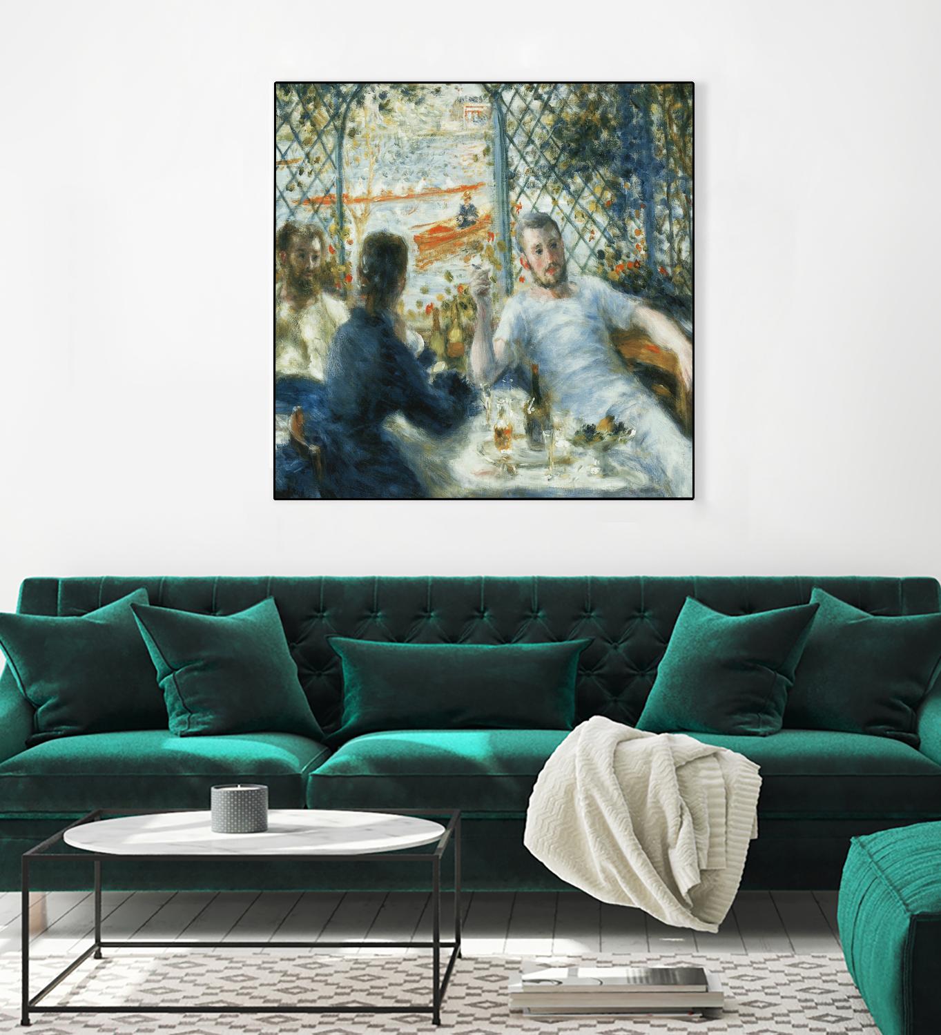 Le déjeuner au bord de la rivière by Auguste Renoir on GIANT ART - blue figurative homme et femme